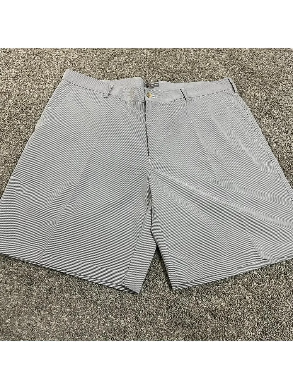 Peter Millar Men's Blue and White Seer Sucker Shorts size 38